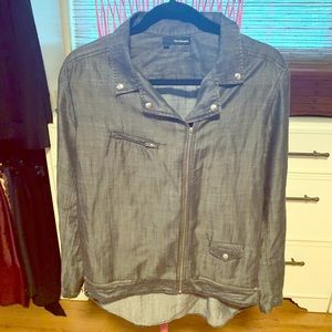 The Kooples Gray Asymmetrical Light Jacket Sz L